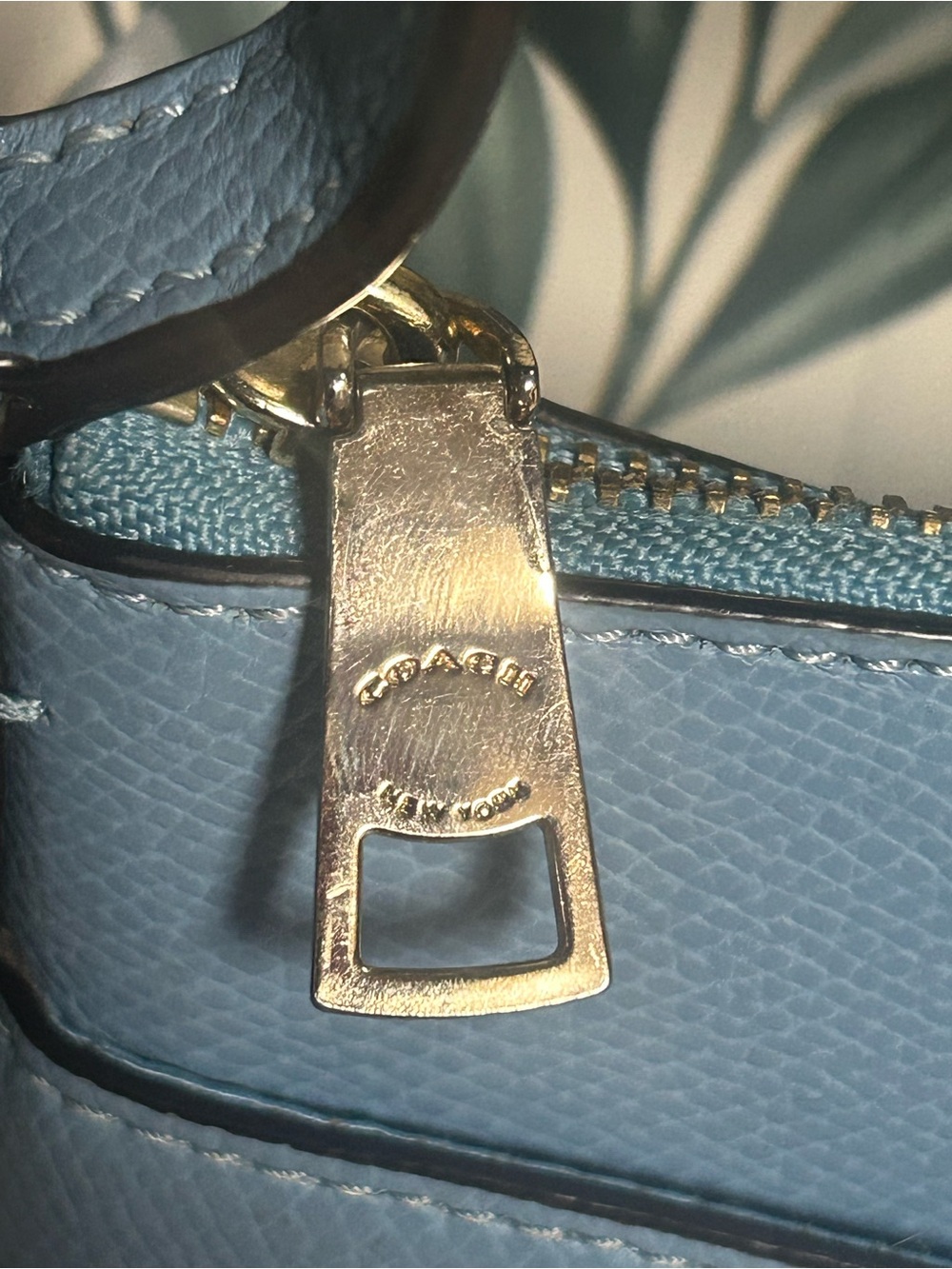 COACH East/West Pop Cornflower Blue Leather Crossbody Bag - Picture 3 of 15